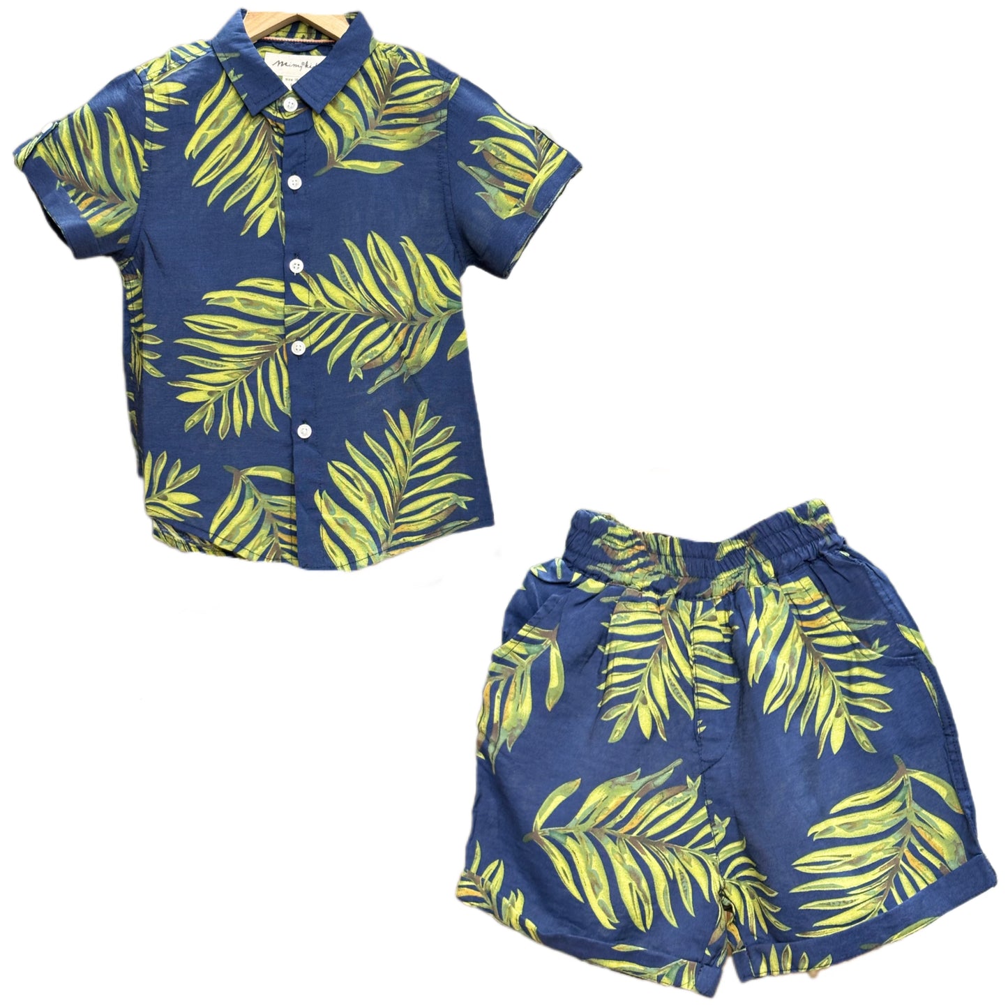 PRINTED C-ORD SET BLUE