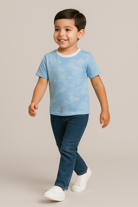 BLUE TIE DYE CASUAL T-SHIRT #125