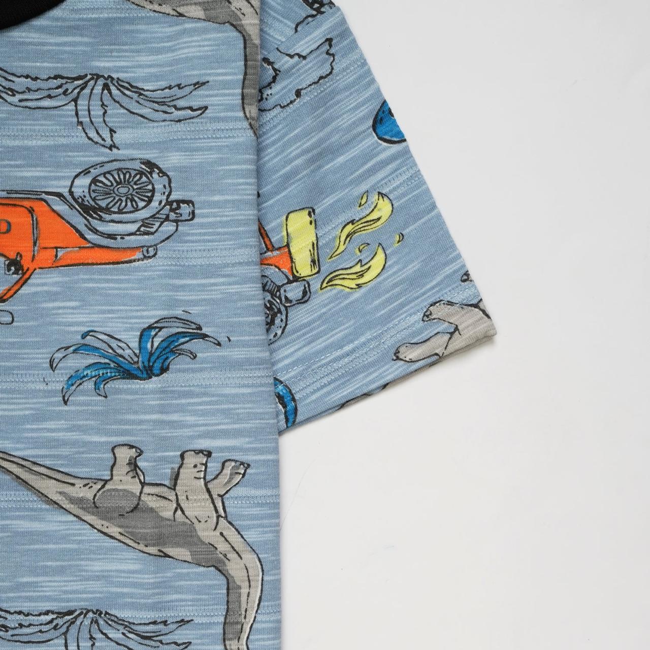 CASUAL T SHIRT DINOSAUR BLUE #125