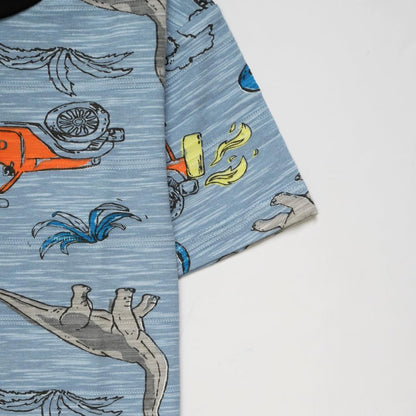 CASUAL T SHIRT DINOSAUR BLUE #125
