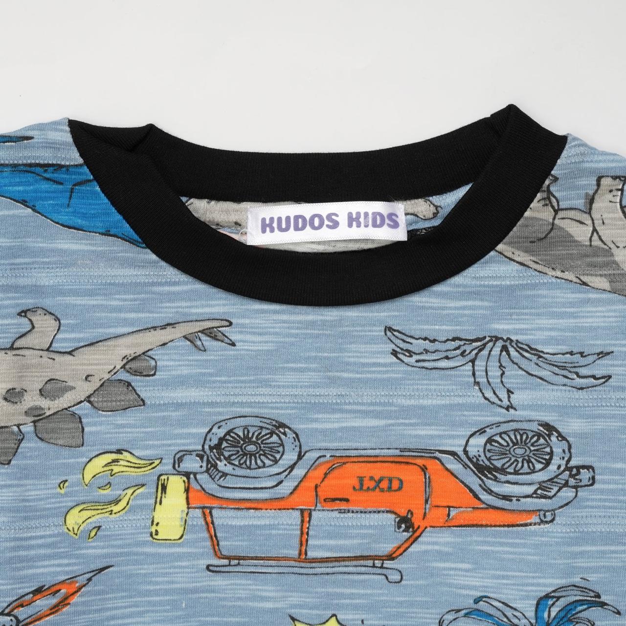CASUAL T SHIRT DINOSAUR BLUE #125