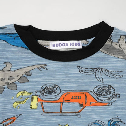 CASUAL T SHIRT DINOSAUR BLUE #125