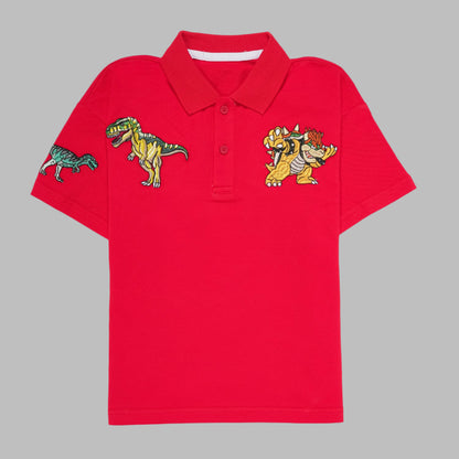 EMBROIDERY RED TSHIRT