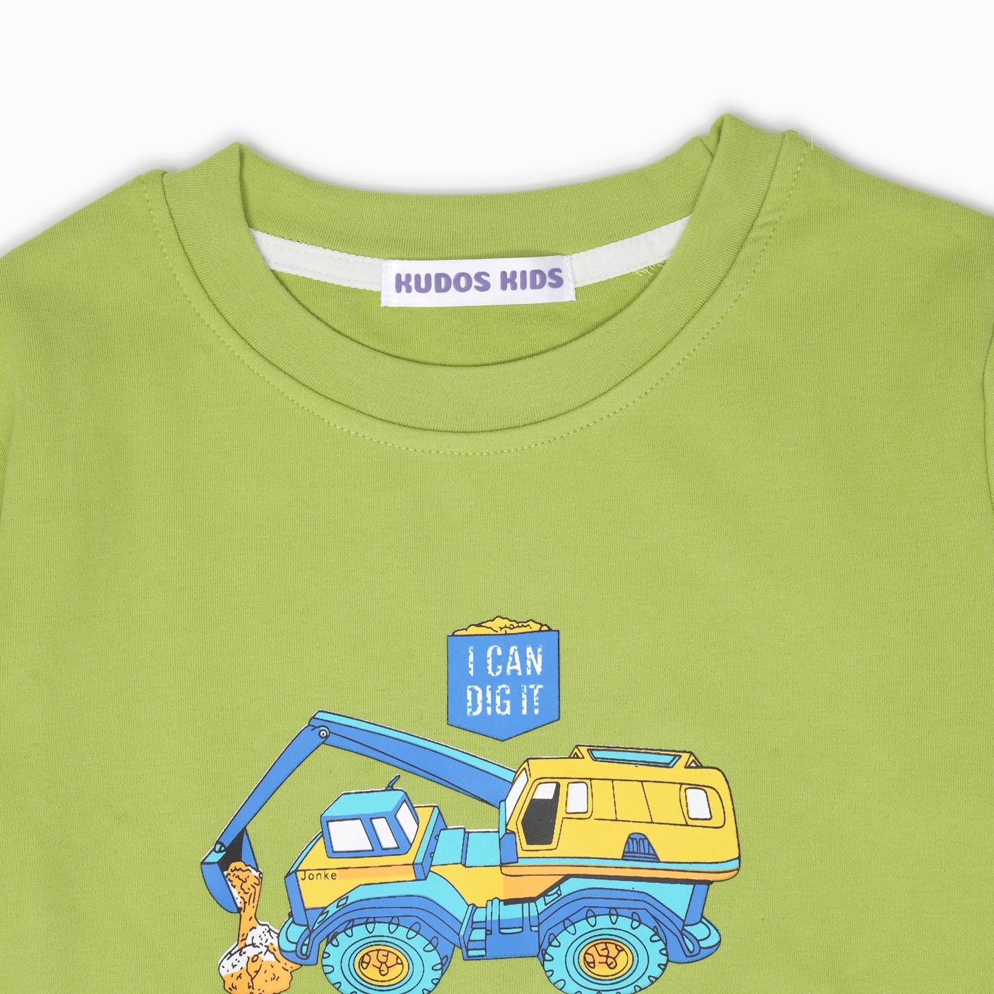 EXCAVATOR PRINT FULL SLEEVES T-SHIRT