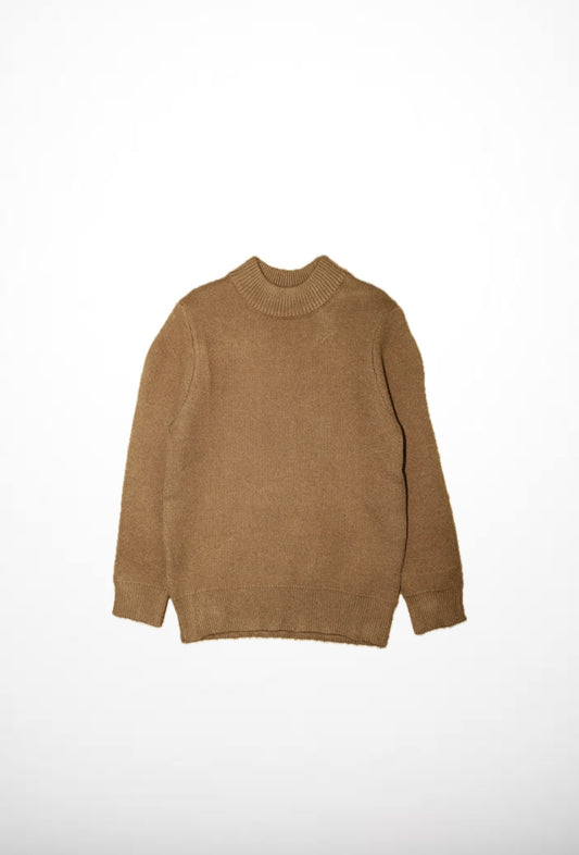 PLAIN KNIT SWEATER BROWN