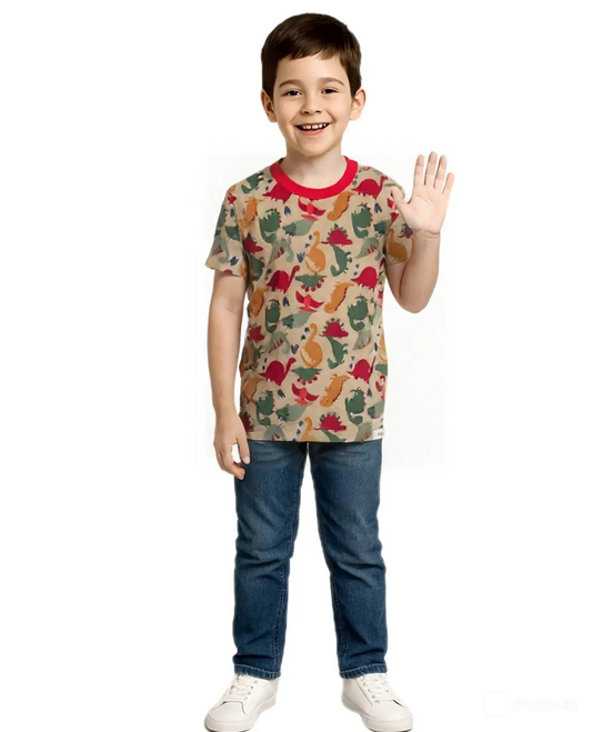 CASUAL DINOSAUR RED T SHIRT #125