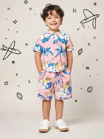 PRINTED C-ORD SET PINK