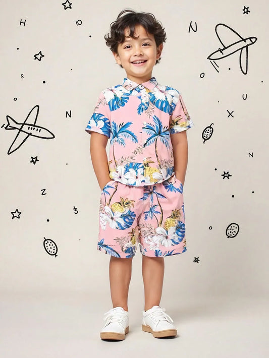 PRINTED C-ORD SET PINK