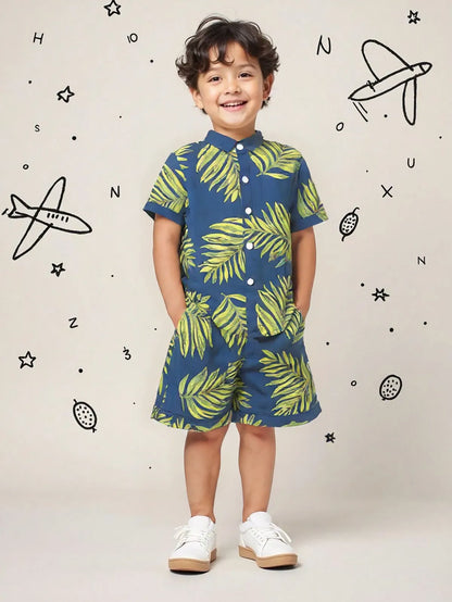 PRINTED C-ORD SET BLUE