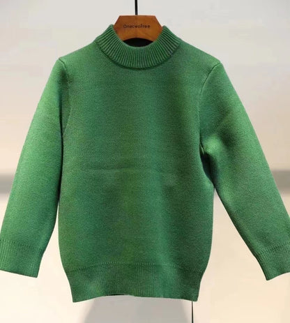 PLAIN KNIT SWEATER GREEN