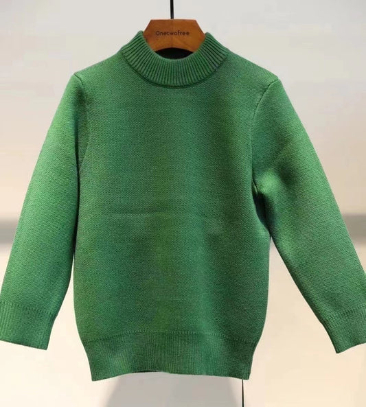 PLAIN KNIT SWEATER GREEN