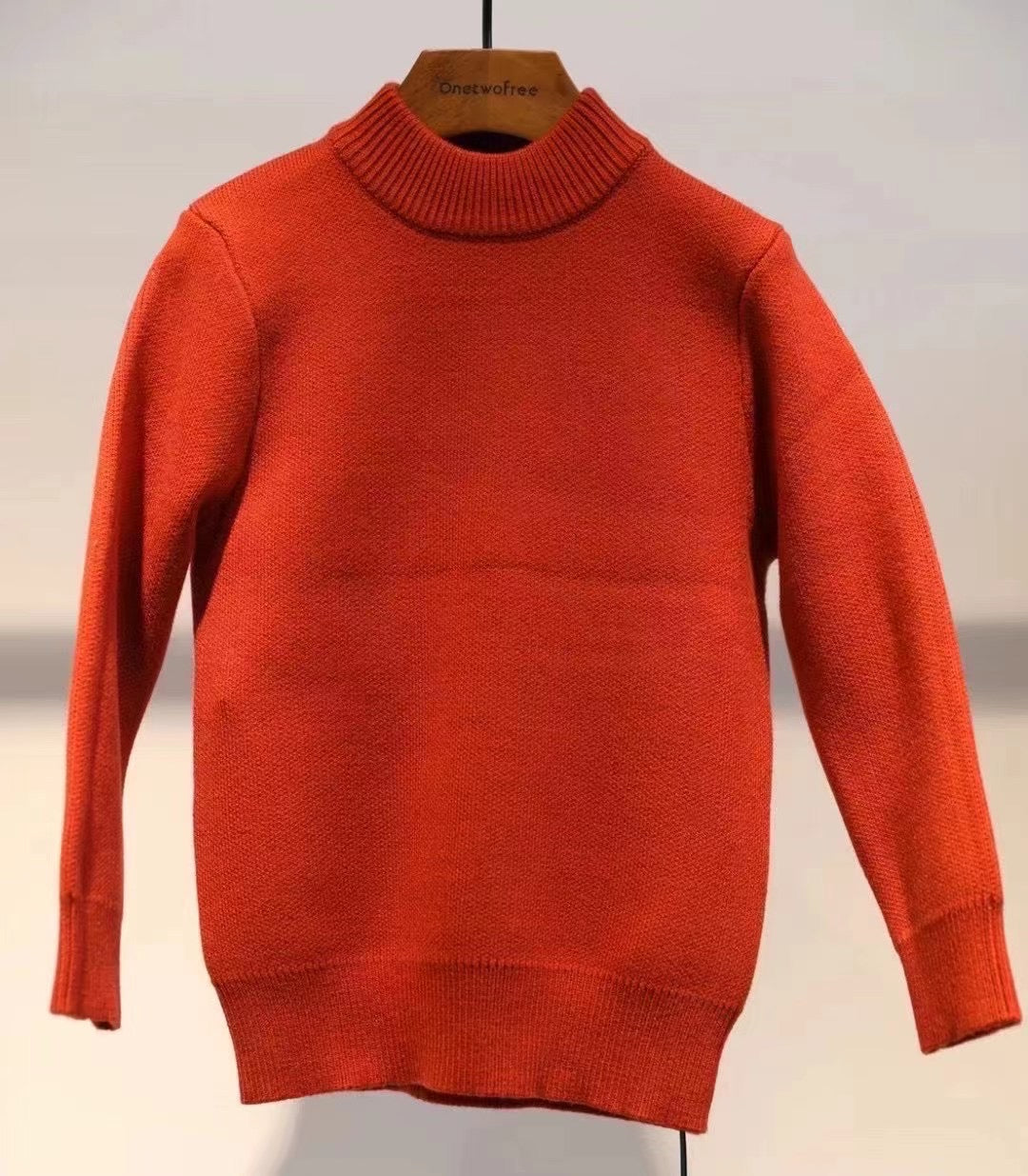 PLAIN KNIT SWEATER RED