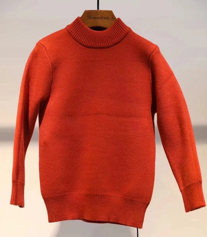 PLAIN KNIT SWEATER RED