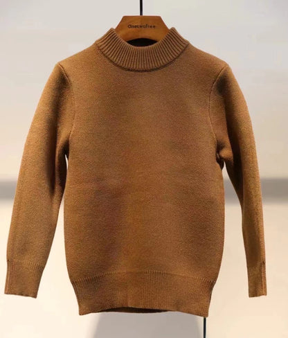 PLAIN KNIT SWEATER BROWN