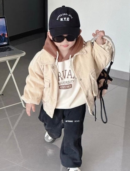 HARVARD HOOD WITH JACKET SET CREAM