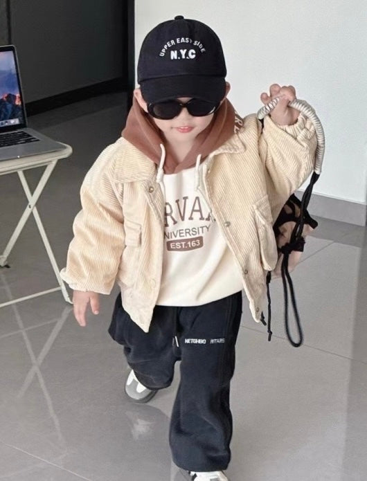 HARVARD HOOD WITH JACKET SET CREAM