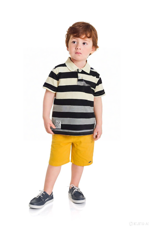 STRIPED POLO BLACK OMREY