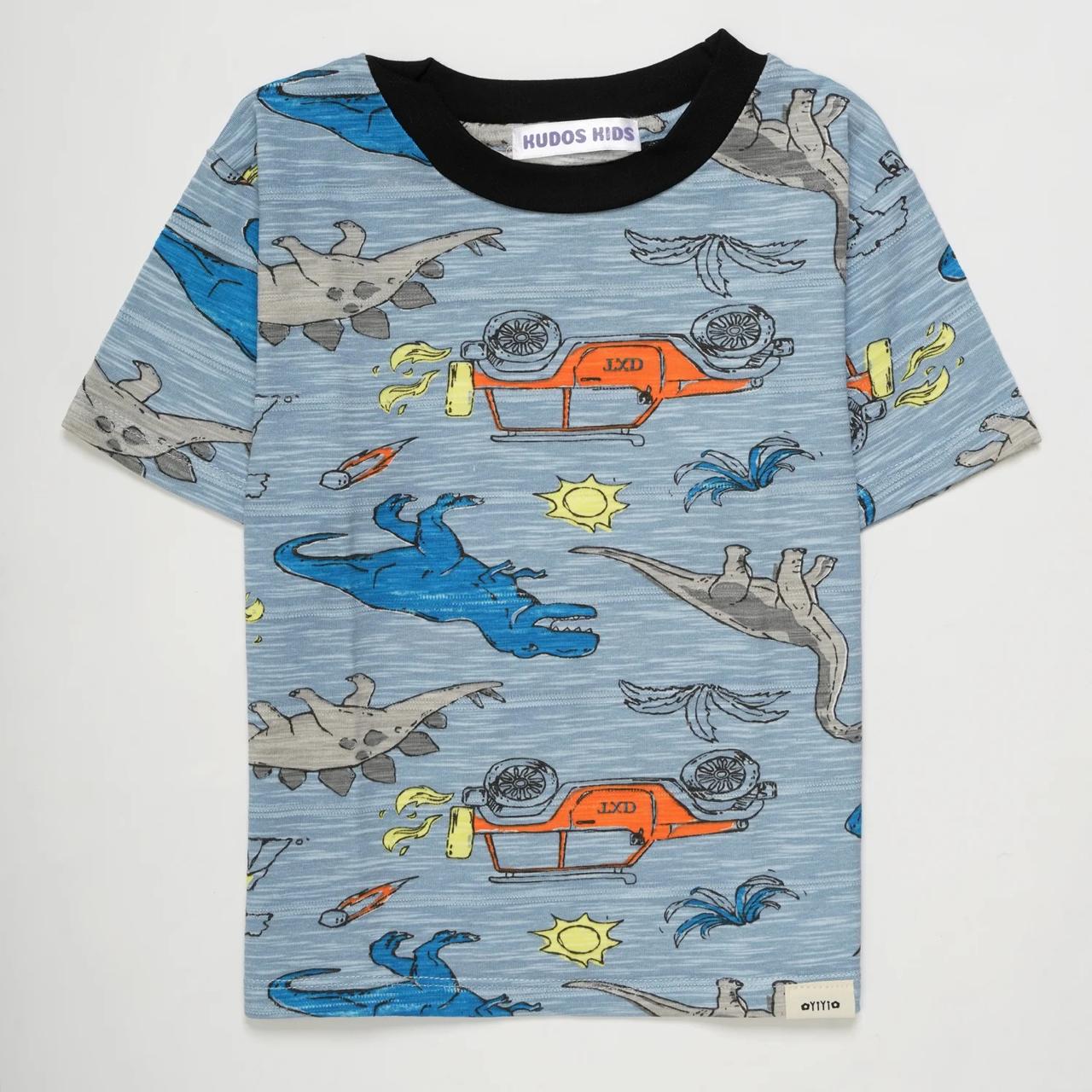 CASUAL T SHIRT DINOSAUR BLUE #125