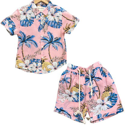 PRINTED C-ORD SET PINK