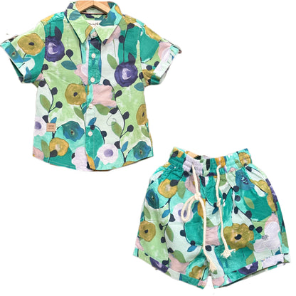 PRINTED C-ORD SET DARK GREEN